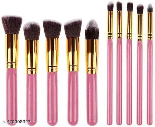 9 Pcs Makeup Brushes Set, Multicolor, Set of 1