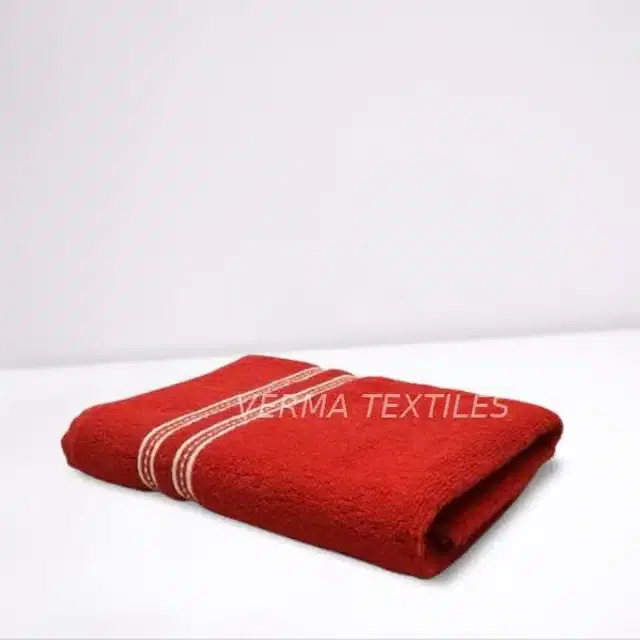Soft Cotton Bath Towel, Red, 27x54 inches