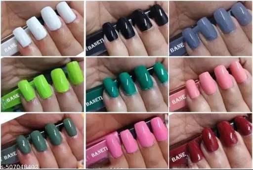 Banetion Matte Nail Polish, Multicolor, Pack of 9
