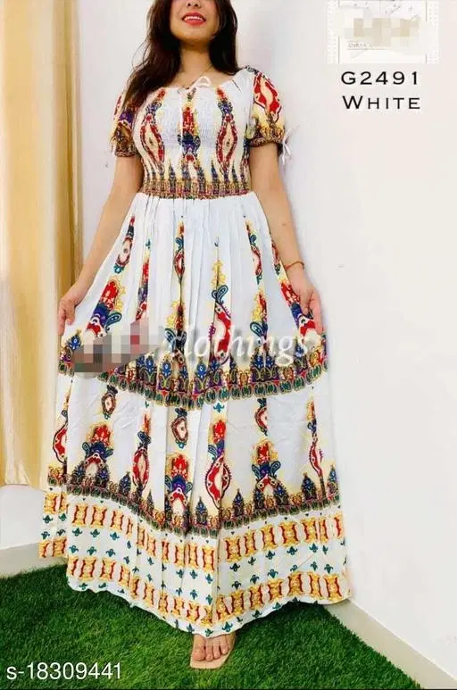 Casual Dress for Women (White, L)