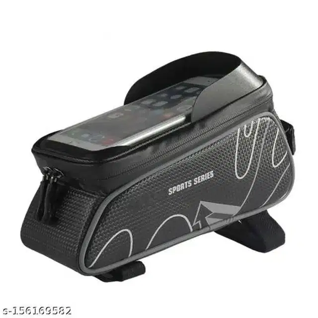 PVC Waterproof Bicycle Phone Holder cum Bag, Black