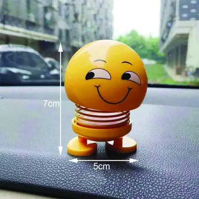 Emoticon Figure Smiling Face Spring Doll, Yellow, AE-071