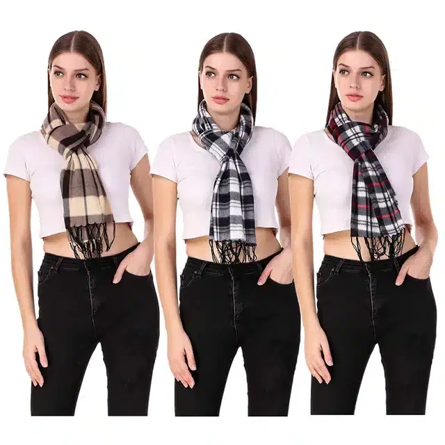 Unisex Printed Muffler, Pack of 3 (Multicolor) (OSD-9)