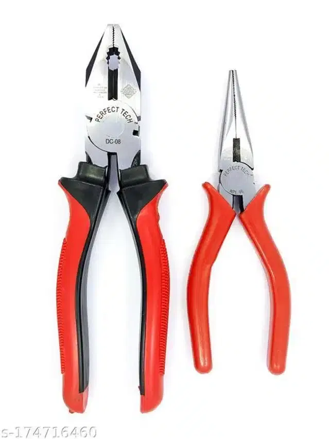 Combination Plier & Nose Plier, Set of 2, Red