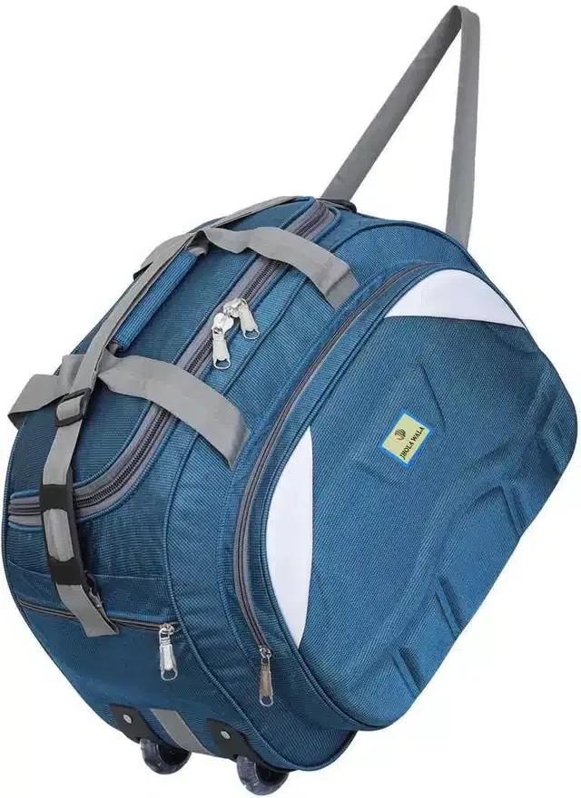 Polyester Traveling Luggage Bag with Wheels, Aqua,61 L