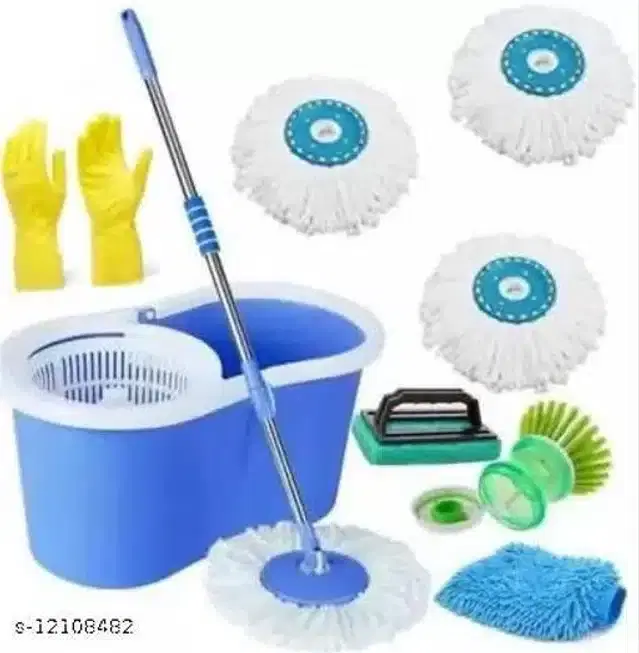 Spin Bucket Mop with Accessories, Assorted, Set of 5