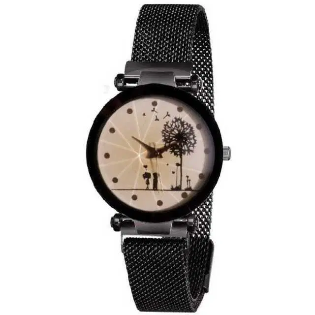 Casual Metal Analog Watch For Women (Black) (MP-189)