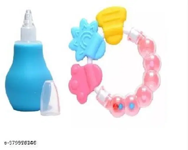 Nose Cleaner with Rattle Toy for Baby, Multicolor, Set of 2