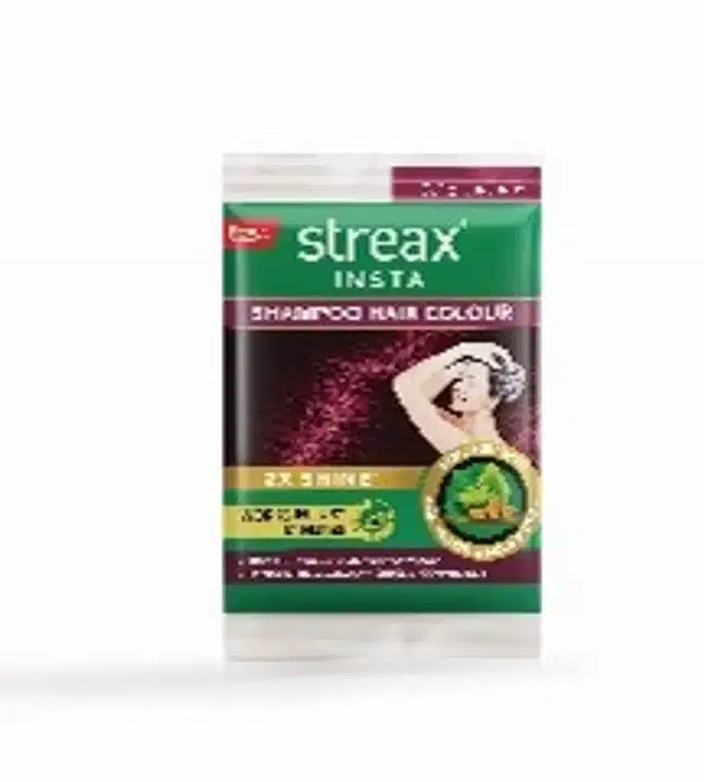Streax Insta Shampoo Hair Colour Burgundy  3.16, 18 ml