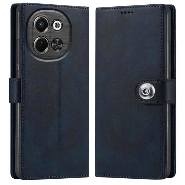 Artificial Leather Mobile Flip Cover for Tecno Pova 6 Neo 5G (Blue)