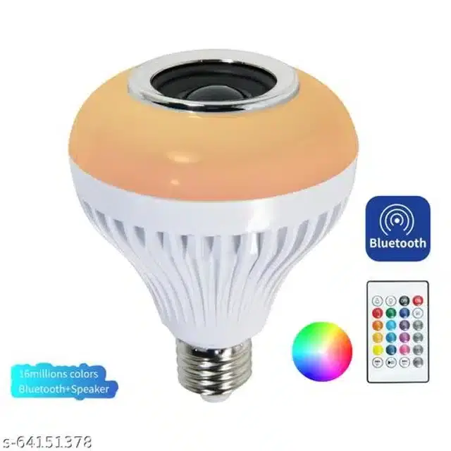 Remote Control Bluetooth Speaker cum LED Bulb, Multicolor