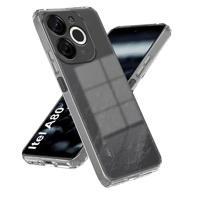 Silicone Mobile Back Cover for Itel A671Lc / Itel_A80, Transparent