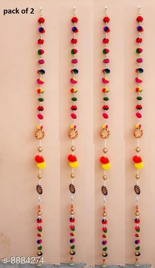 Beautiful Flower Toran, Multicolor, Pack of 2
