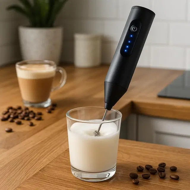 Rechargeable Electric Coffee Beater, Black