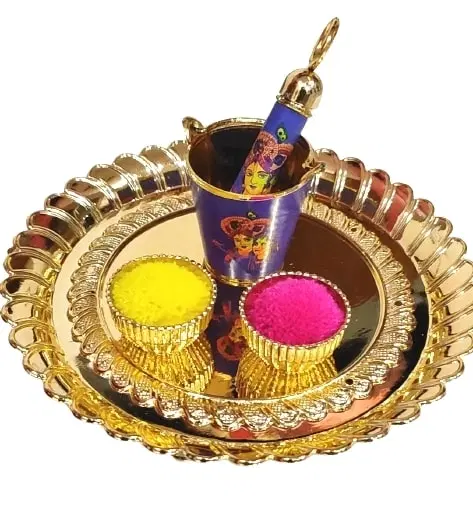 Radha Krishna Printed Bucket Pickari – For Laddu Gopal Ji Holi Celebration