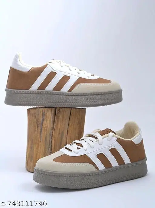 Shoetopia Girls Sneakers Brown (15-16 Years)