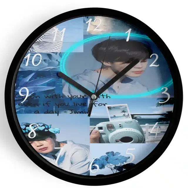 HD Printed Plastic Wall Clock, Multicolor, 10x10 Inches