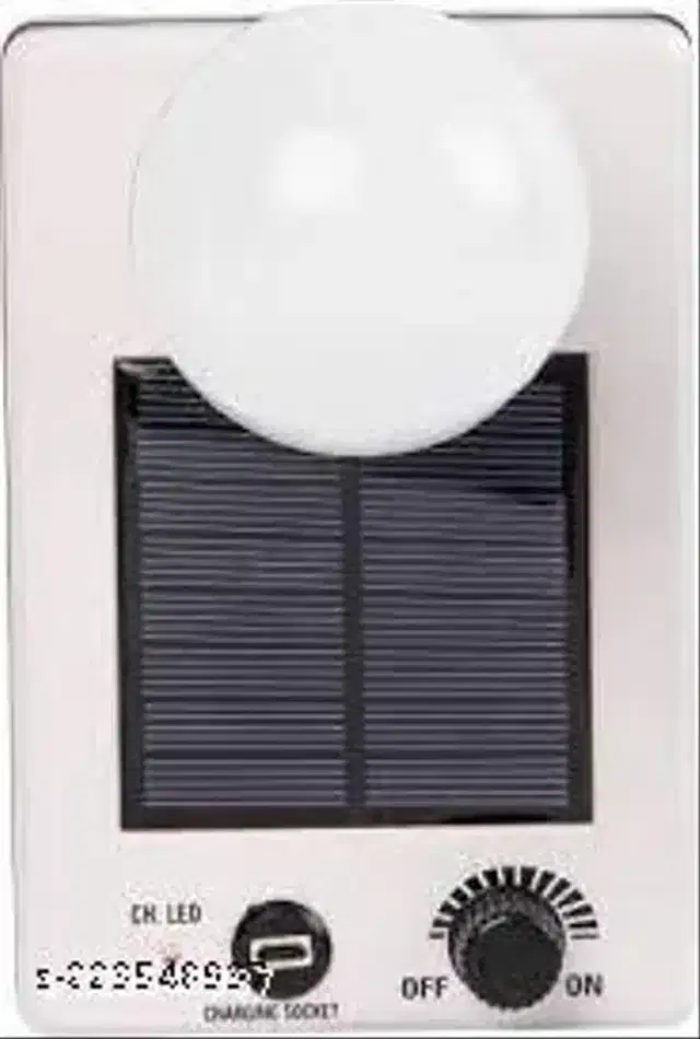 Solar & Electric Rechargeable LED Bulb, White, 12 W