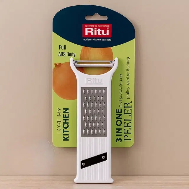 Ritu 3 IN ONE Kitchen Peeler, Slicer/Peeler/Grater with Stainless Steel Blades, J-303