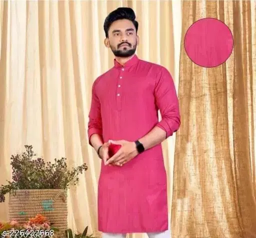 Kurta for Men (Pink, M)