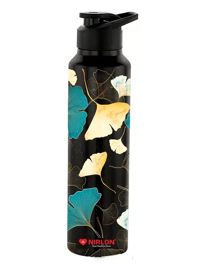 Stainless Steel Insulated Single Wall Water Bottle, Black, 1000 ml