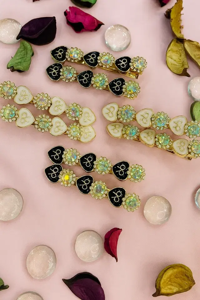 Fancy Hair Clips for Women, Multicolor, Set of 4)