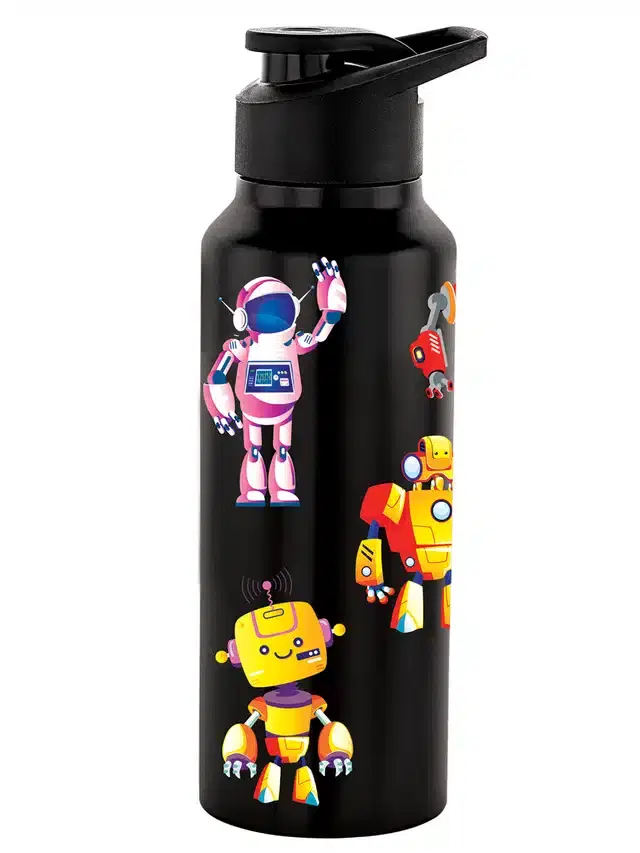Stainless Steel Insulated Single Wall Water Bottle, Black, 750 ml