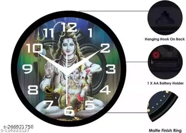 Designer Plastic Wall Clock, Multicolor, 10x10 inches