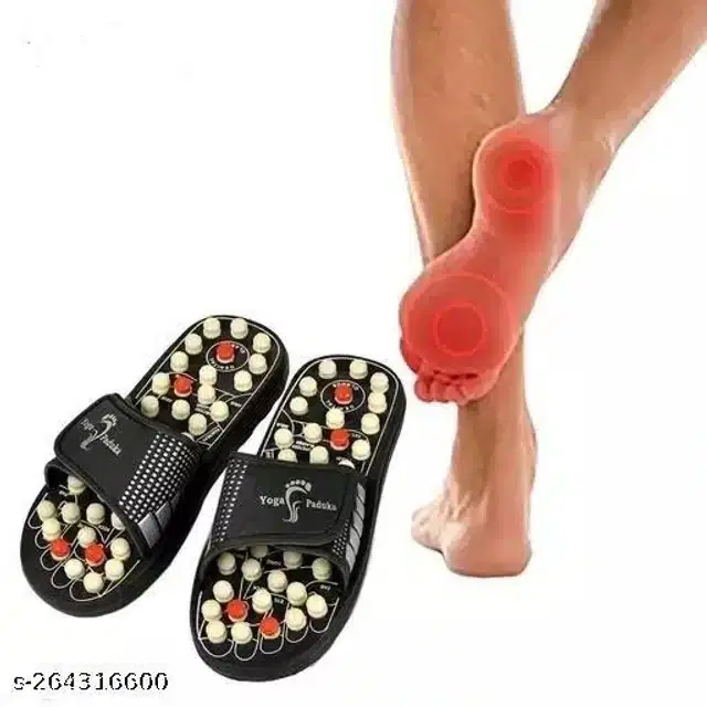 Acupressure Massager Slipper, Black, 5
