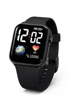 Digital LED Watch with Rubber Strap for Kids ,Black
