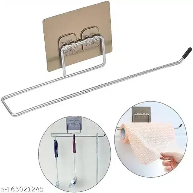 Stainless Steel Wall Mounted Tissue Paper & Towel Holder, Multicolor