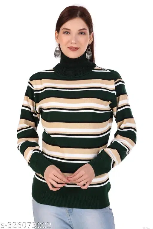 Acrylic Sweater for Women (Multicolor, M)