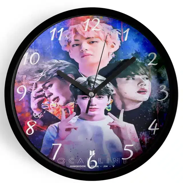 BTS Printed Wall Clock, Multicolor, 7 Inches