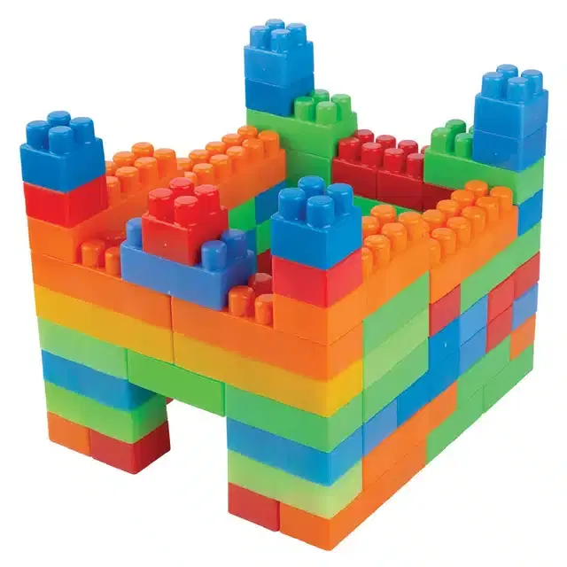Plastic Educational 120 Pcs Building Blocks Toy Set for Kids, Multicolor