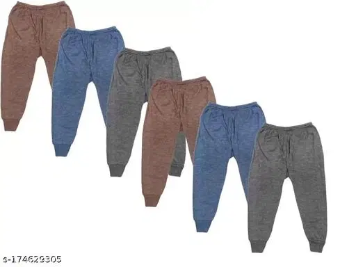 Woolen Thermal Bottomwear for Kids, Pack of 6 (Multicolor, 3-6 Months)