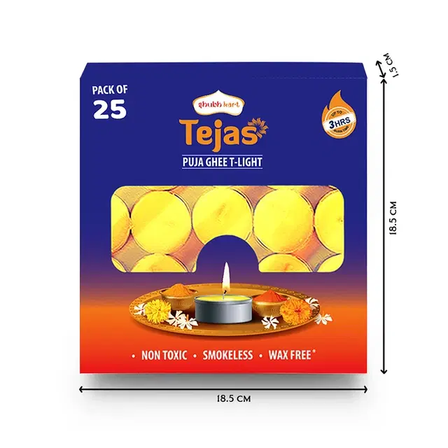 Tejas Ghee T-Light 25 Pcs (Pack of 1)
