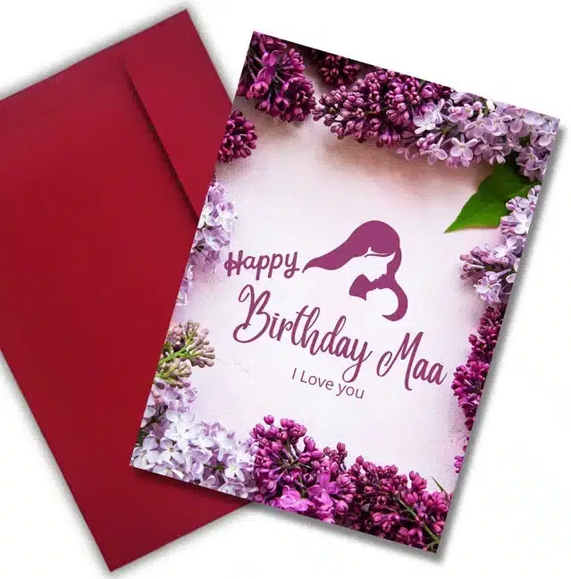 Birthday Greeting Card with Envelope for Moms, Multicolor, Set of 1