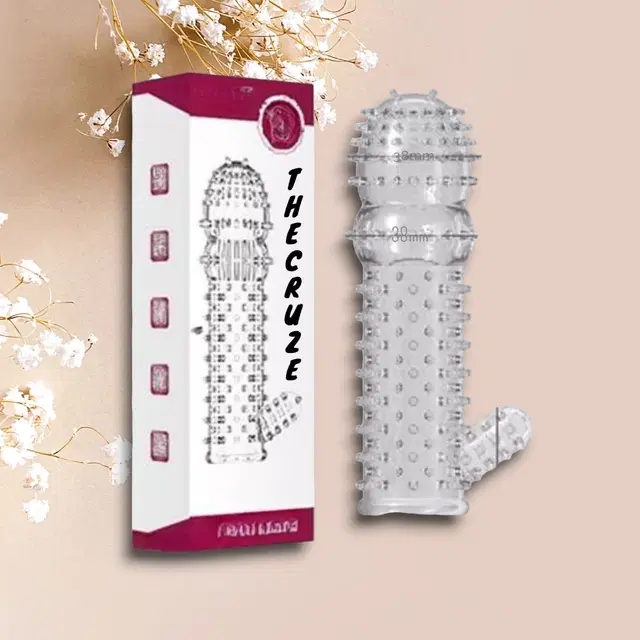 Crystal Dotted Reusable Condom for Men, Transparent, Pack of 1