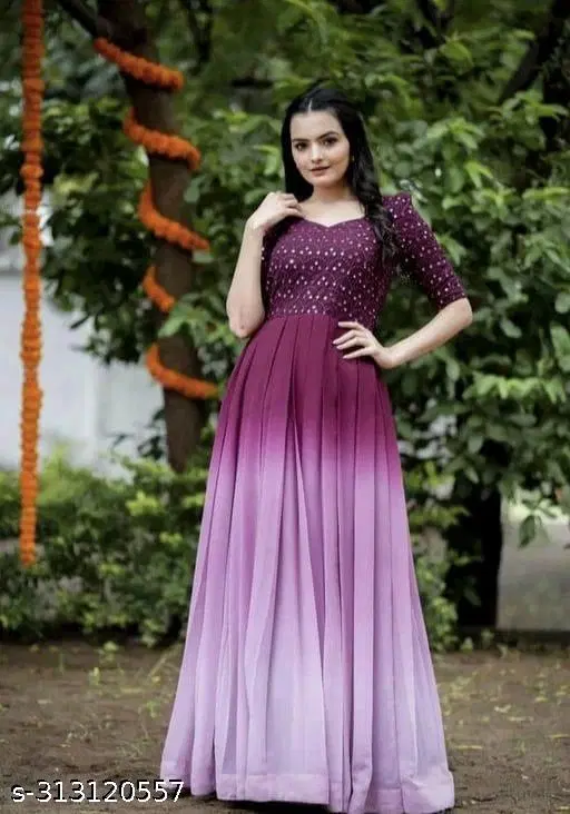 Colorblocked Pleated Maxi Kurti for Women (Multicolor, Free Size)
