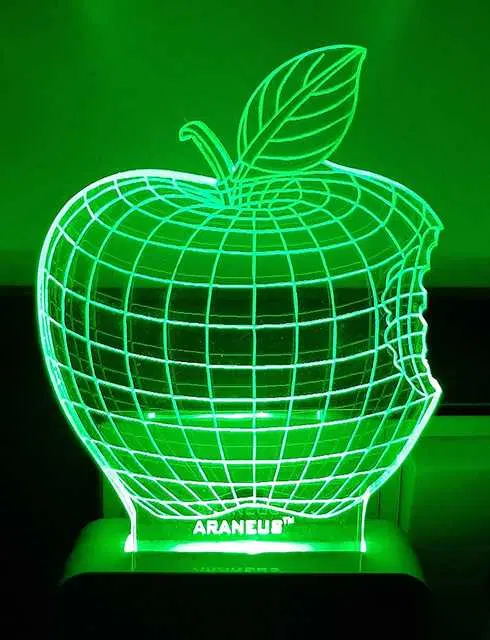 Unicept Apple Shape 3D Illusion LED 7 Color Changing Night Lamp, Multicolor, NE-84