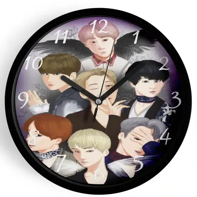 BTS Printed Wall Clock, Multicolor, 7 Inches