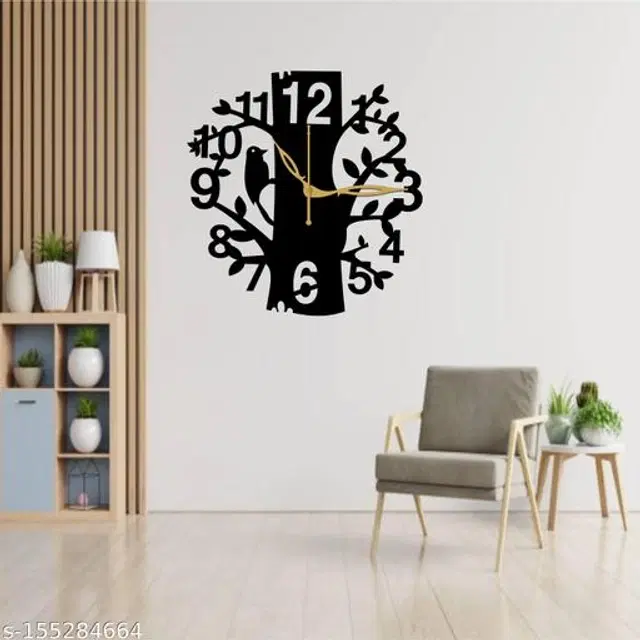 Wooden Wall Clock, Black