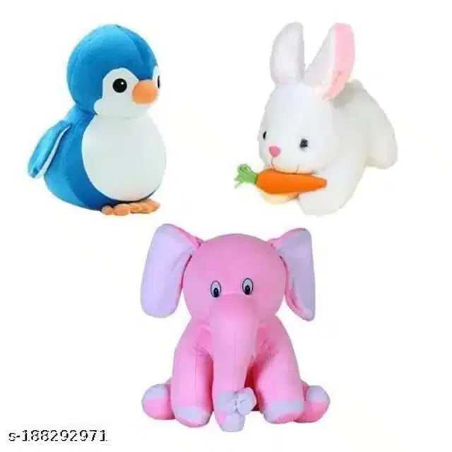 Stuffed Toys for Kids, Multicolor, Pack of 3