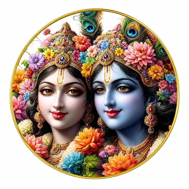 Kc Arts Uv Coated Krishna Radha Wall Art Wall Hanging 12x12in