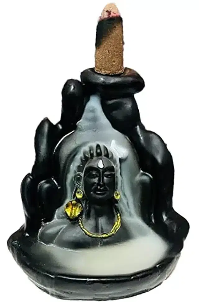 Lord Adiyogi Mahadev Cone Incense Holder Decorative Showpiece, Black, Hv-01