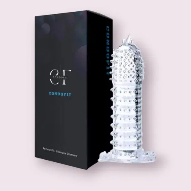 Crystal Dotted Reusable Condom for Men, Transparent