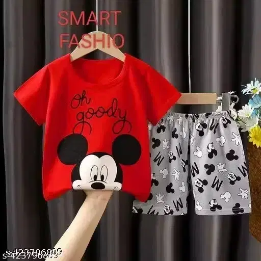 Boys Clothing Set Red & White Poly Blend (18-24M)