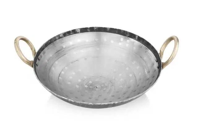 BRODEES Iron Kadahi 27 Cm Dia Round Bottom Kadhai 27 cm diameter, 3 L capacity, Iron, A-15