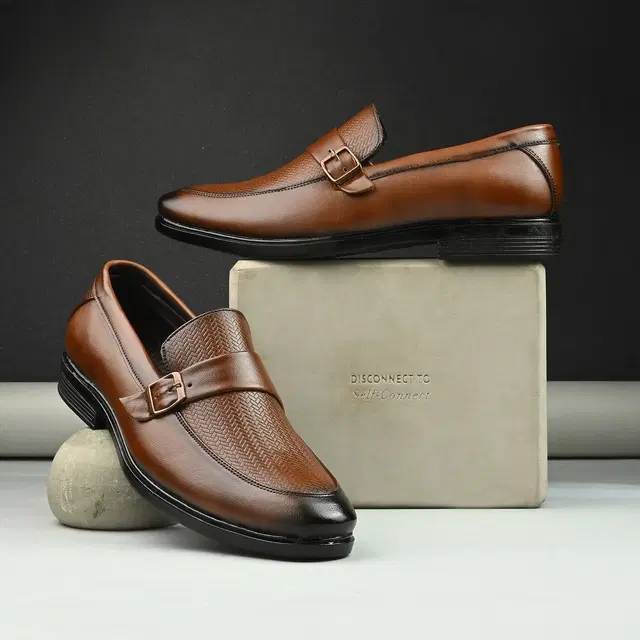 Monks Shoes for Men (Tan, 6)