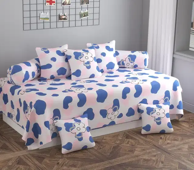 Microfiber Diwan Cover Set, Pink, Pack of 8